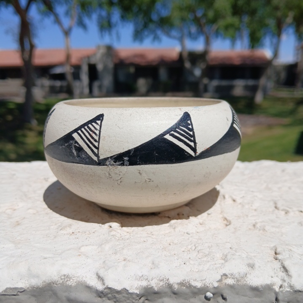 Black and White Geometric Patterned Bowl